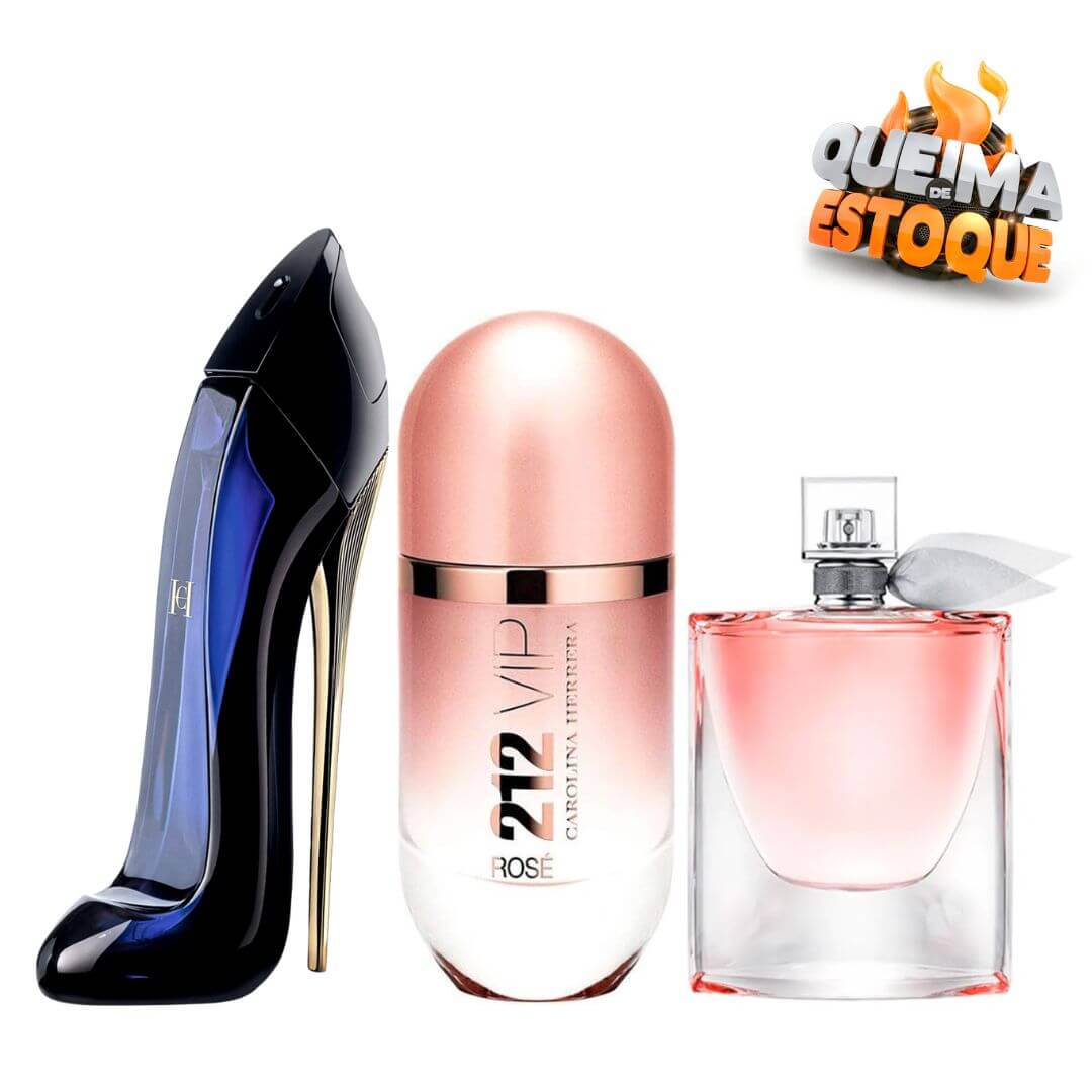 PROMOÇÃO COMPRE 1 LEVE 3 - Good Girl, 212 VIP Rosé e La vie est Belle - Oferta De Queima de Estoque de Ano Novo - 100ml Cada