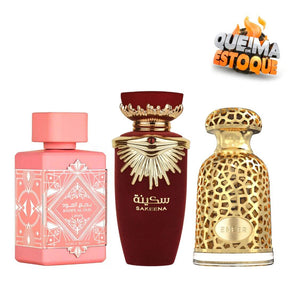 PROMOÇÃO COMPRE 1 LEVE 3 - Bade'e Al Oud Noble Blush, Sakeena Lattafa e Lattafa Emeer - Queima de Estoque - 100ml Cada