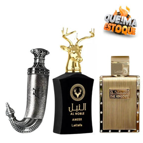 PROMOÇÃO COMPRE 1 LEVE 3 - AL Noble Ameer, Khanhar Lattafa e The Kingdom Men - Oferta De Queima de Estoque de Ano Novo - 100ml cada